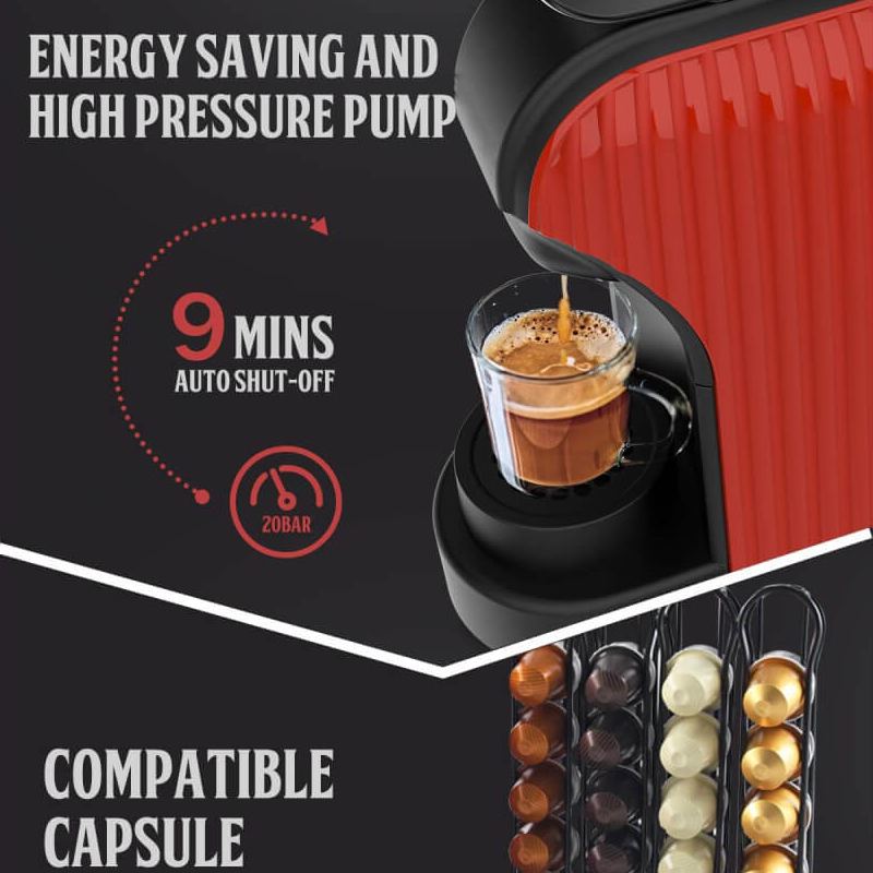 FLORENCE Machine Café À Capsules Nespresso 1400W 1L