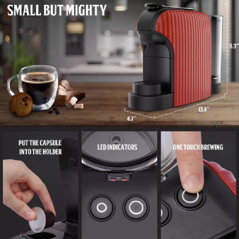 FLORENCE Machine Café À Capsules Nespresso 1400W 1L