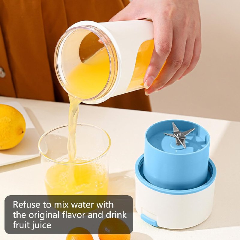 Mini Blender Mixeur Portable Rechargeable Forme Bouteille 480 Ml bleu ciel