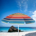Parasol de plage en tissue anti UV -  2 Mètres- Multicolore