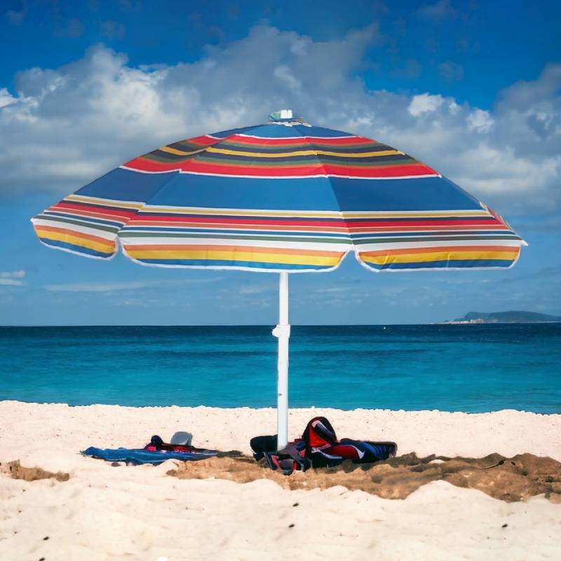 Parasol de plage en tissue anti UV -1,8 Mètres - Multicolore