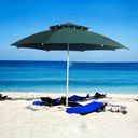 Parasol De Plage Double Chapeau - 2,5 Mètres - En tissue anti UV