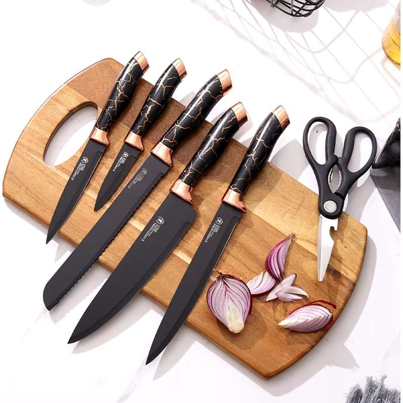 Ensemble De Couteaux De Cuisine Avec Support BOBSSEN 7 Pièces
