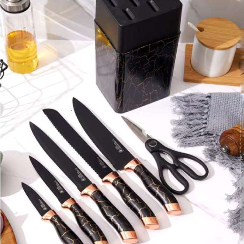 Ensemble De Couteaux De Cuisine Avec Support BOBSSEN 7 Pièces