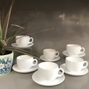 Luminarc Coffret De 6 Verres à Café Tasse et Sous Tasses Essence Blanc 9 CL