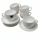 Luminarc Coffret De 6 Verres à Café Tasse et Sous Tasses Essence Blanc 9 CL