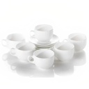 Luminarc Coffret De 6 Verres à Café Tasse et Sous Tasses Essence Blanc 9 CL