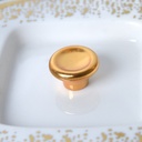 Service à Café 16 Pièces Porcelaine avec Support en Doré