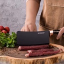 Ensemble de 8 couteaux de cuisine KUNSION en acier inoxydable avec support - Noir
