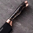 Ensemble de 8 couteaux de cuisine KUNSION en acier inoxydable avec support - Noir