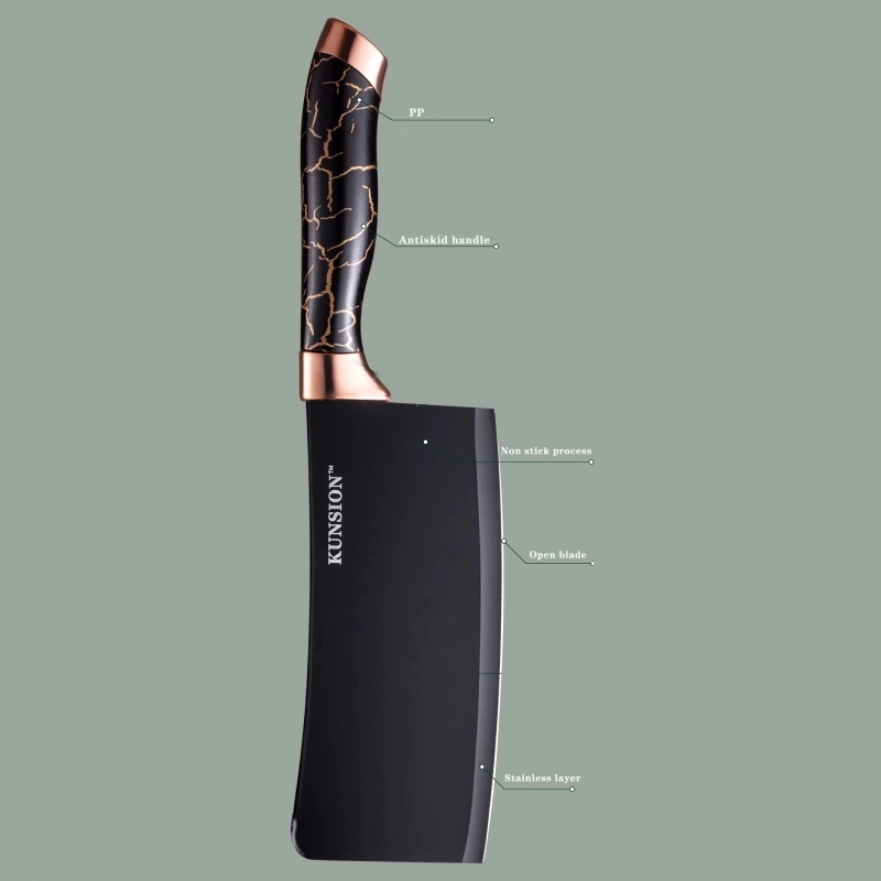 Ensemble de 8 Ustensiles de Cuisine KUNSION en Acier Inoxydable avec Un Support Rotatif - Noir & Or Rose