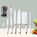 Ensemble de 8 Ustensiles de Cuisine KUNSION en Acier Inoxydable avec Un Support Rotatif - Blanc & Or Rose
