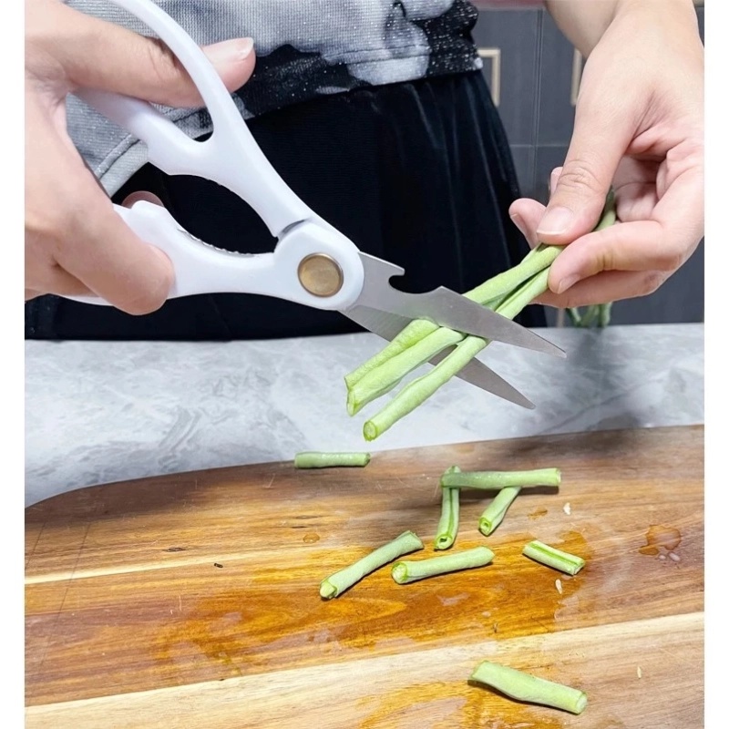 Ensemble de 8 Ustensiles de Cuisine KUNSION en Acier Inoxydable avec Un Support Rotatif - Blanc & Or Rose