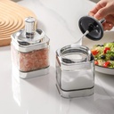 Ensemble de 4 bocaux alimentaires Argenté en verre avec une cuillère