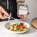 Ensemble de 4 bocaux alimentaires Argenté en verre avec une cuillère