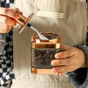Ensemble de 4 bocaux alimentaires Or Rose en verre avec une cuillère