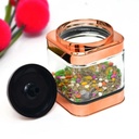 Ensemble de 4 bocaux alimentaires Or Rose en verre avec une cuillère
