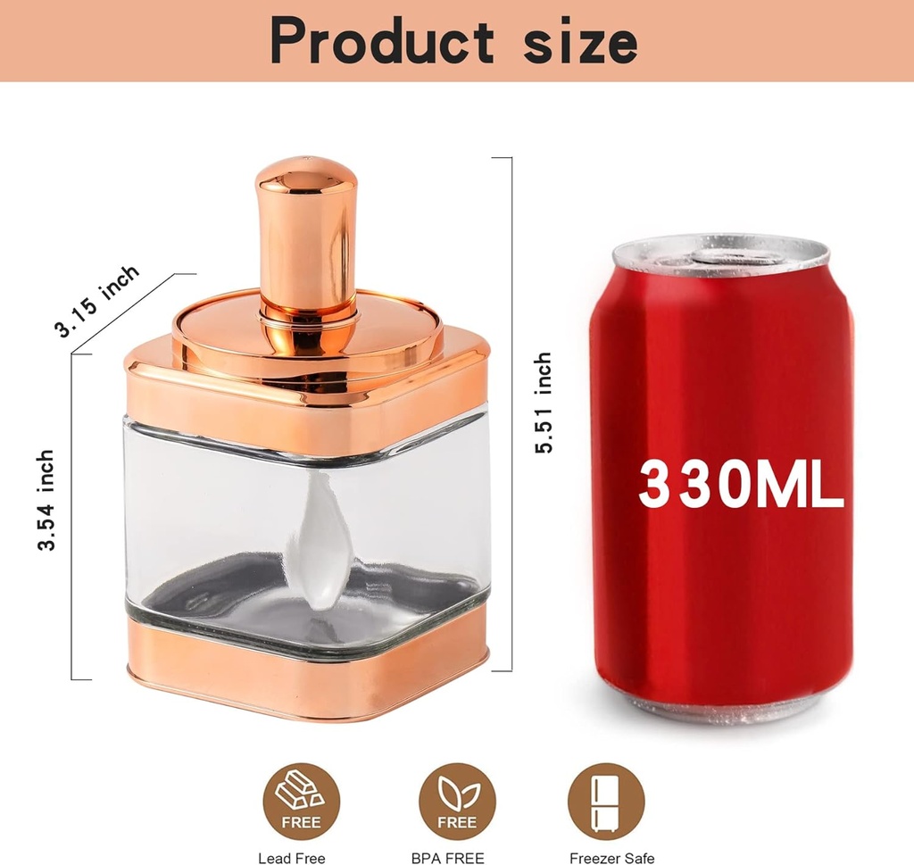 Ensemble de 3 bocaux alimentaires en verre avec une cuillère