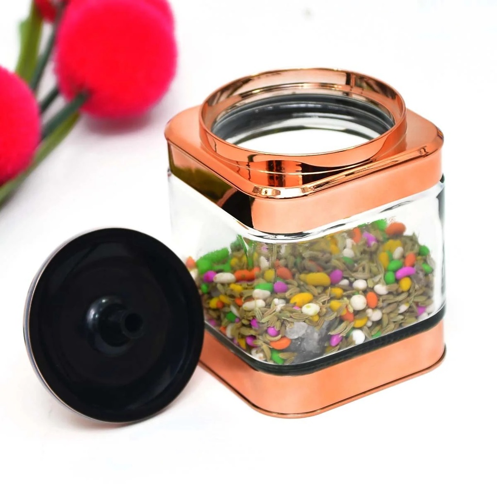 Ensemble de 3 bocaux alimentaires en verre avec une cuillère