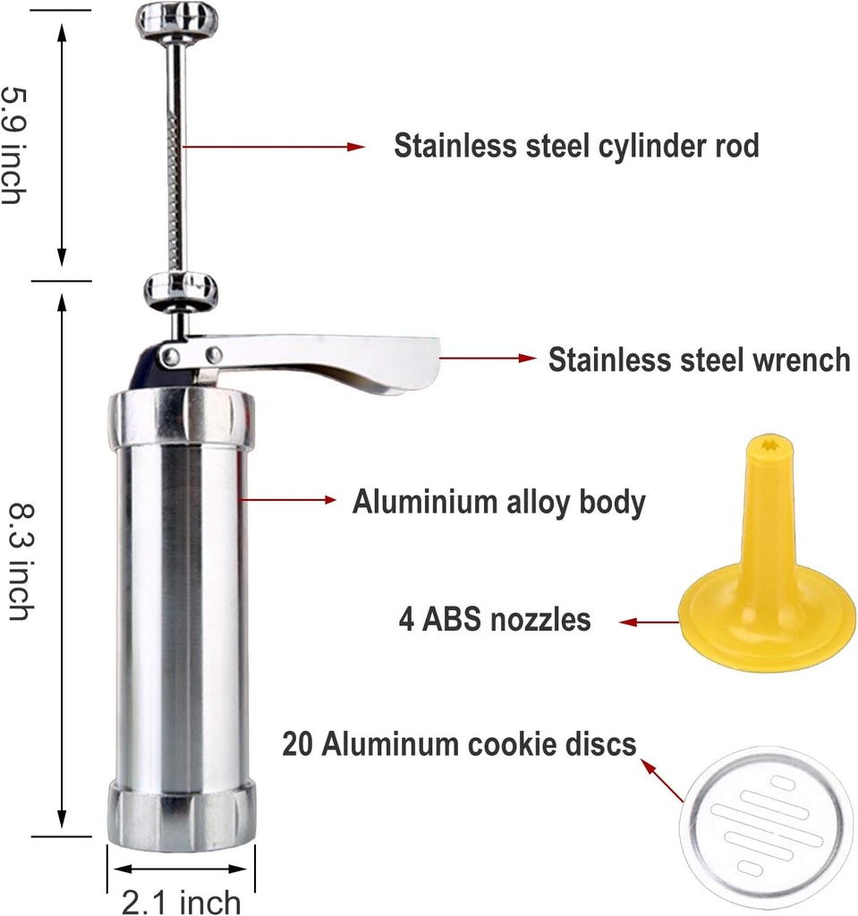 Pistolet à biscuits en aluminium polyvalent