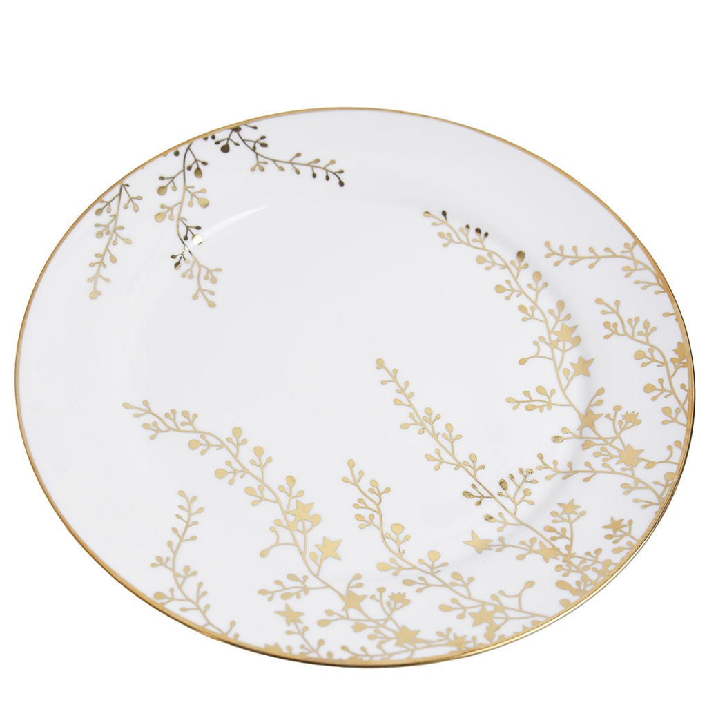 Service Gâteaux En Porcelaine Golden House 9 Pièces