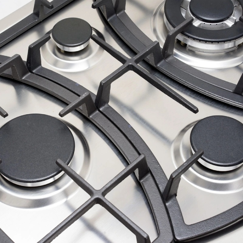 Plaque de Cuisson à Gaz 4 Feux Inox Métal Fonte FLORENCE FH-401SC