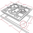 Plaque de Cuisson à Gaz 4 Feux Inox Métal Fonte FLORENCE FH-401SC
