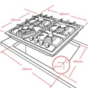 Plaque de Cuisson à Gaz 4 Feux Inox Métal Fonte FLORENCE FH-402SC