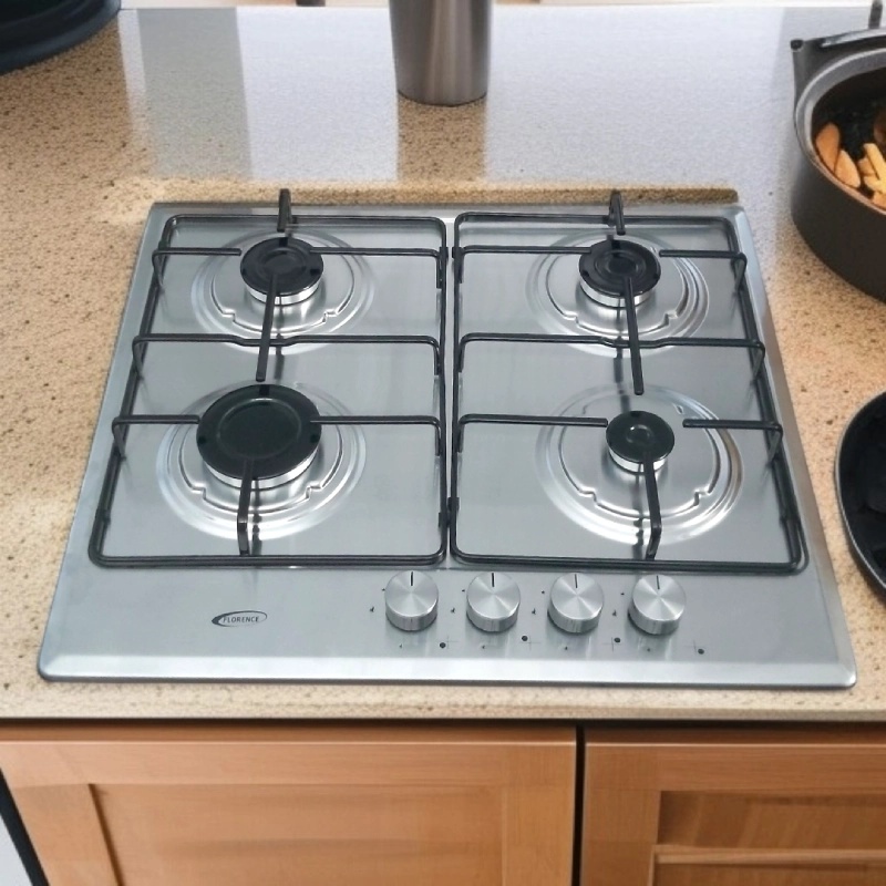 Plaque De Cuisson Florence 4 Feux À Gaz 52 x 59 cm -Inox