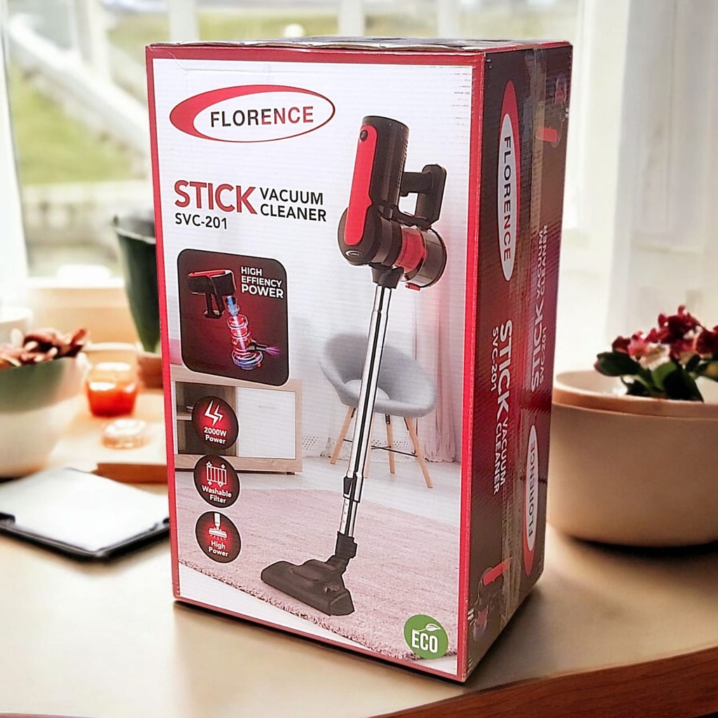 Aspirateur Vertical Balai et à Main Florence 2000W - Rouge