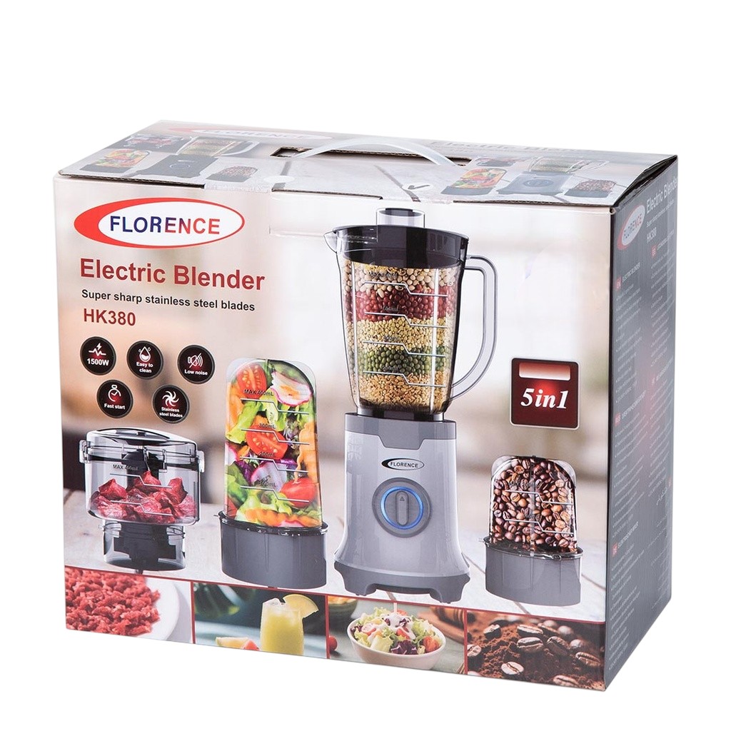 Blender 4 en1 Florence HK-380 - 1500W -Blanc/Gris