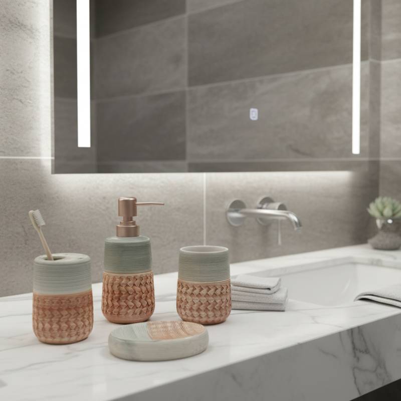 Ensemble de 4 accessoires de salle de bain en céramique GOLDEN HOUSE