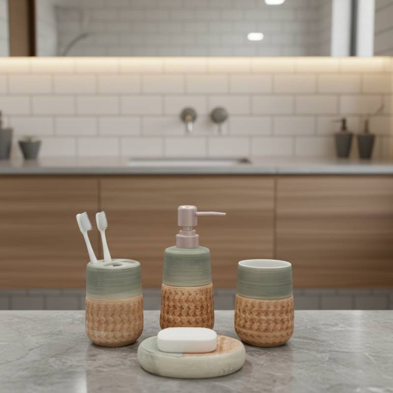 Ensemble de 4 accessoires de salle de bain en céramique GOLDEN HOUSE