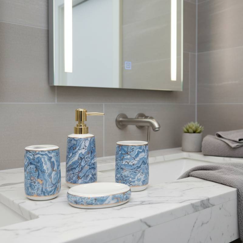 Ensemble de 4 accessoires de salle de bain en céramique GOLDEN HOUSE
