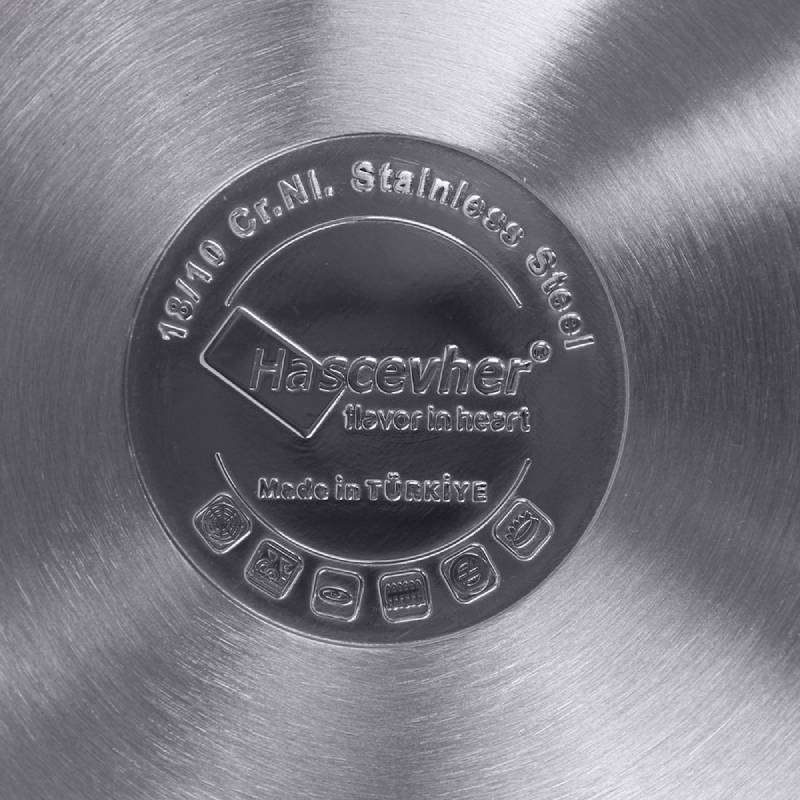 Ensemble De Batterie De Cuisine Inox 22 Pièces Haschever 18/10