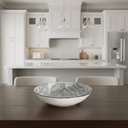 Service de Table 12 Pièces en Porcelaine – Motif Feuilles Gris