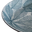 Service de Table 12 Pièces en Porcelaine – Motif Feuilles Bleu
