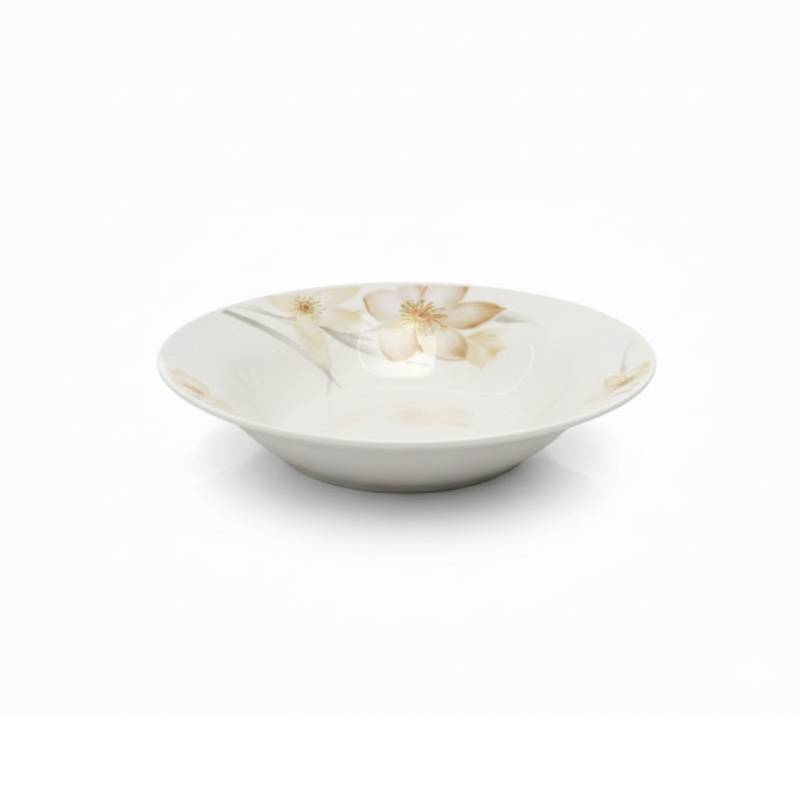 Service à Table 20 Pièces en Porcelaine - Floral Biege