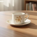 Service à Table 20 Pièces en Porcelaine - Floral Biege