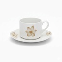 Service à Table 20 Pièces en Porcelaine - Floral Biege