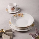 Service à Table 20 Pièces en Porcelaine - Floral Jaune