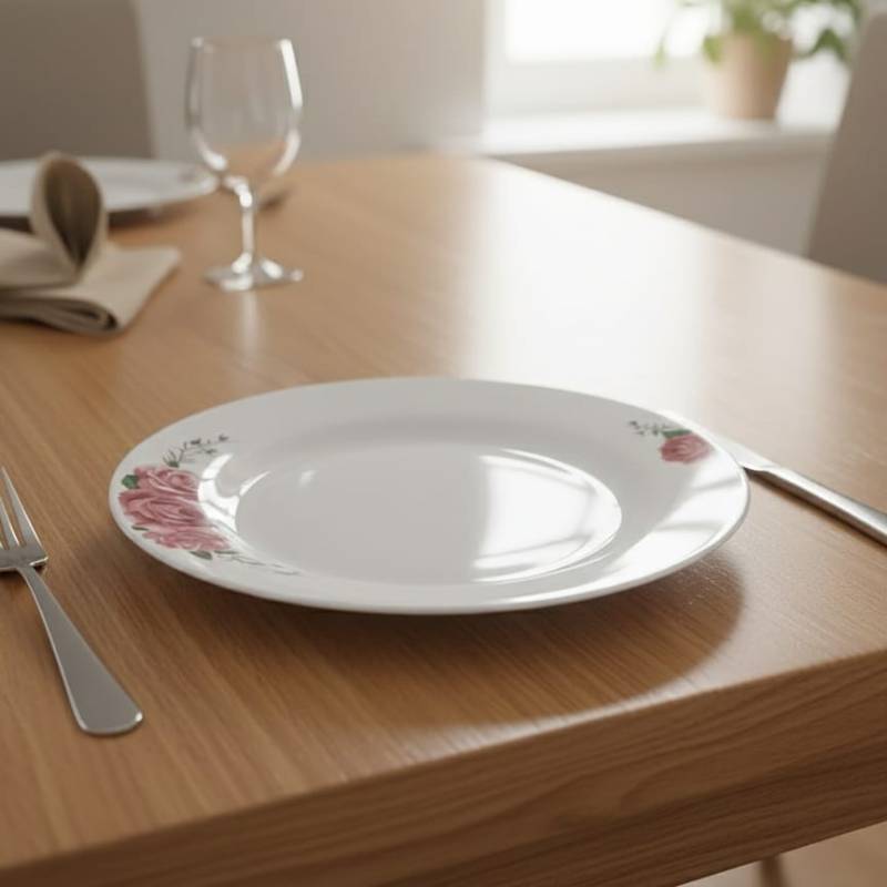 Service à Table 12 Pièces en Porcelaine - Floral Rose