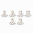 Lot De 6 Verres à Thé Avec Sous-Tasses