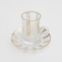 Lot De 6 Verres à Thé Avec Sous-Tasses