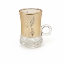 Lot De 6 Verres à Thé Avec Sous-Tasses - Motif Feuilles