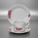 Service à Table 20 Pièces en Porcelaine - Floral Rose