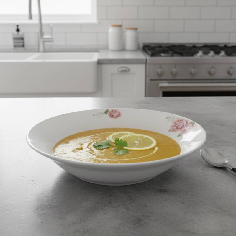 Service à Table 20 Pièces en Porcelaine - Floral Rose