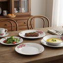 Service à Table 20 Pièces en Porcelaine - Floral Rose