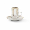 Coffret De 6 Verres à Thé Avec Sous-Tasses Orné Doré
