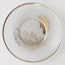 Lot De 6 Verres à Thé Avec Sous-Tasses - Motif Plumes Dorées